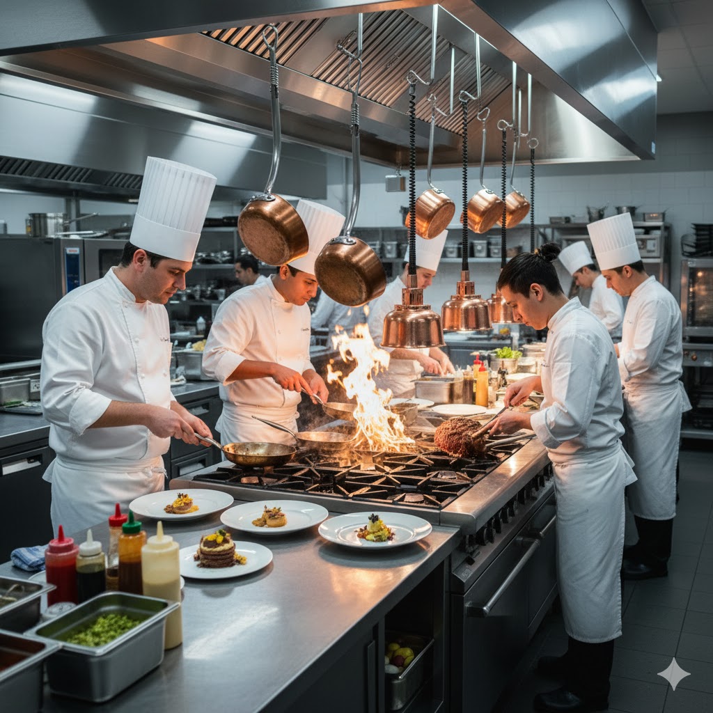 Chef cooking in kitchen